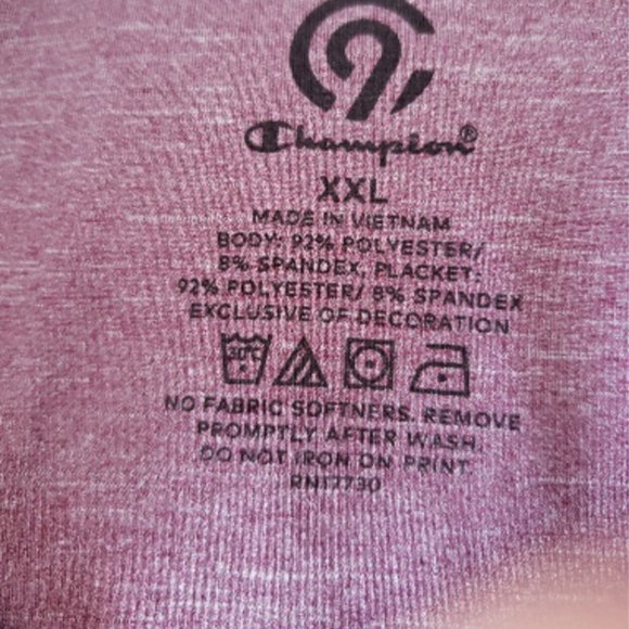 Mens C9 Champion Polo Shirt 9 Champion XXL Color Plum Purple - Picture 5 of 6